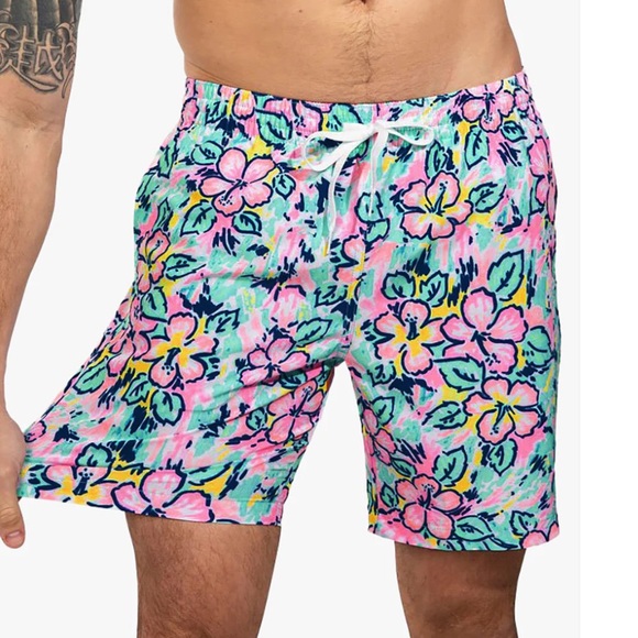 Chubbies Swim Trunks The Vacation Blooms Men’s Size Medium 7 Inch Floral READ - Picture 1 of 9